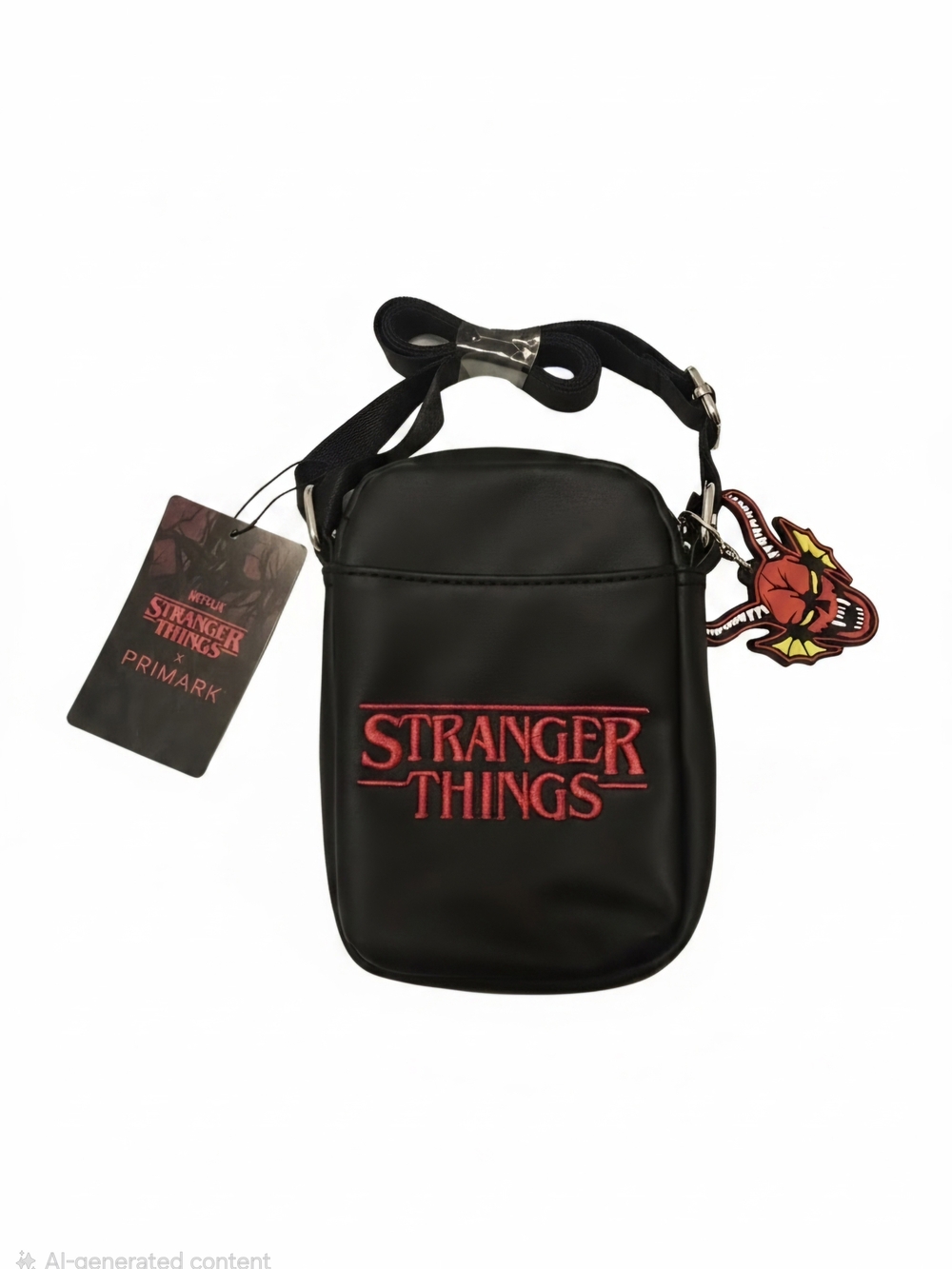 Primark Black Crossbody Bag with Red 'Stranger Things' Embroidery